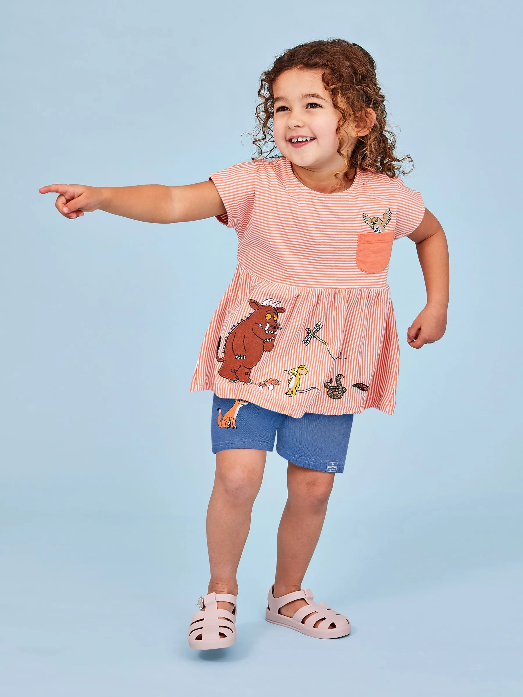 2-Piece Gruffalo Appliqué T-Shirt & Shorts Set in Pink