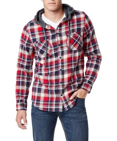 7/29/2019 Red Plaid Flannel Hoodies for Men | UNIONBAY