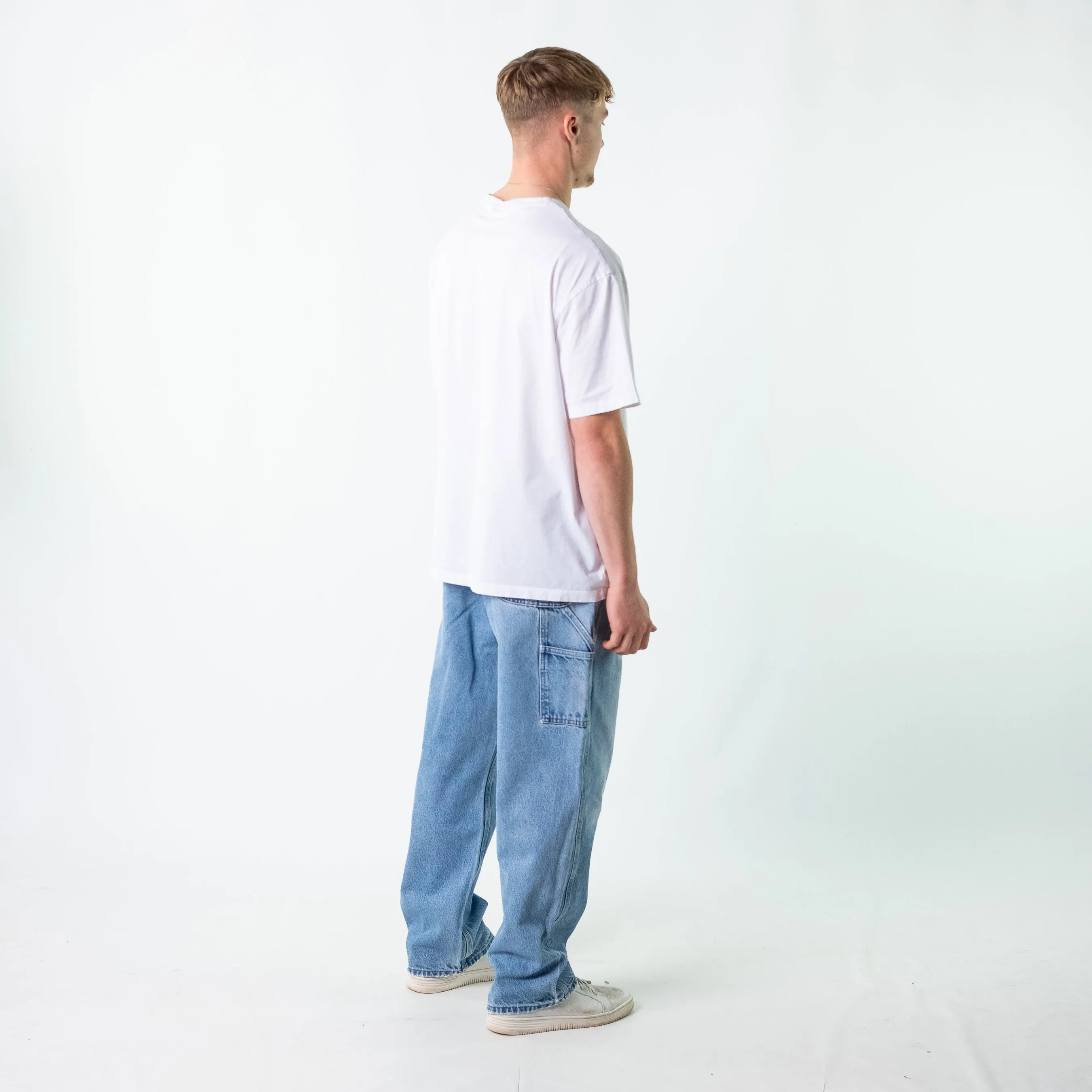 Blue 90s Carhartt Denim Carpenter Jeans Baggy Pants (36x32)