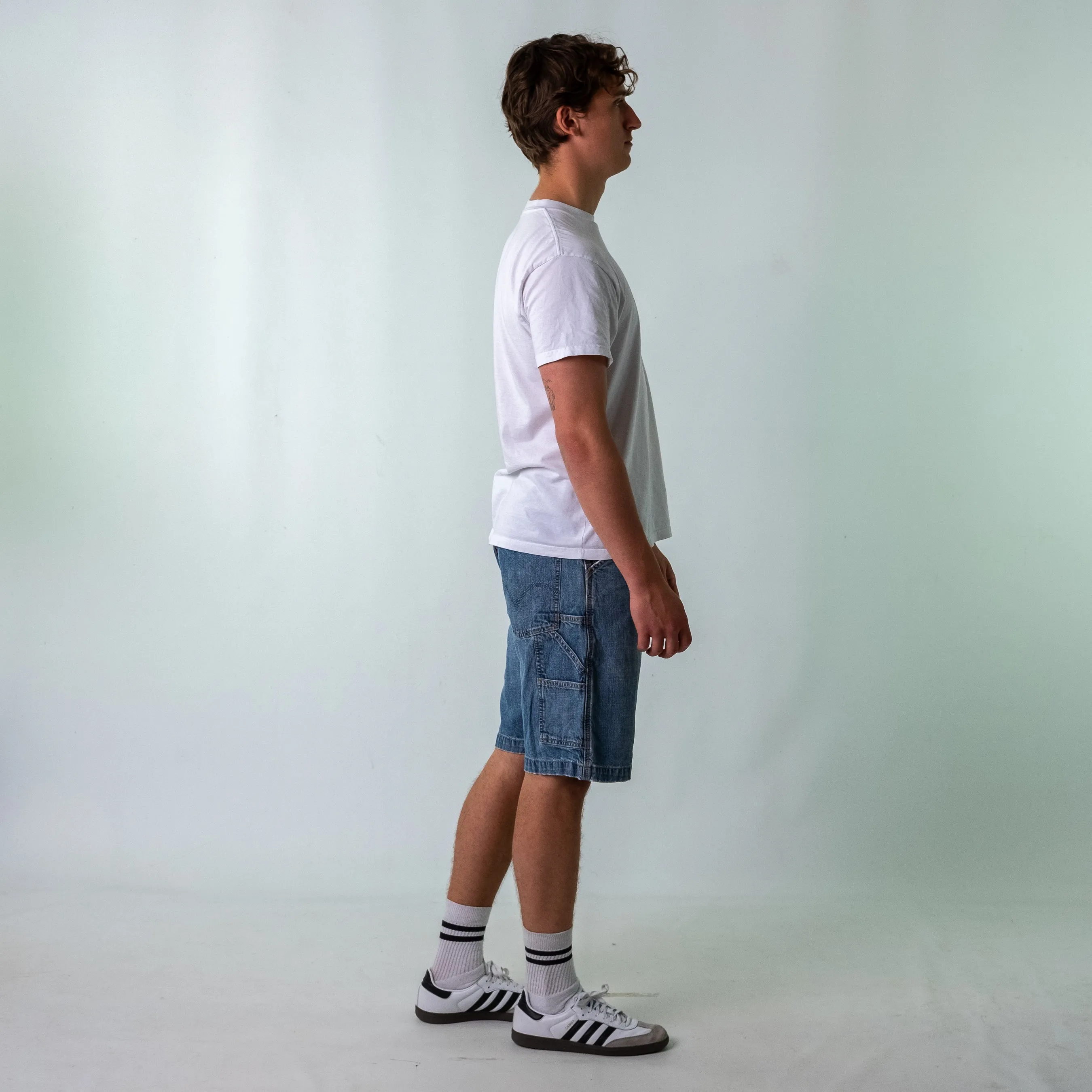 Blue 90s Levi's Denim Carpenter Jorts Shorts (34)