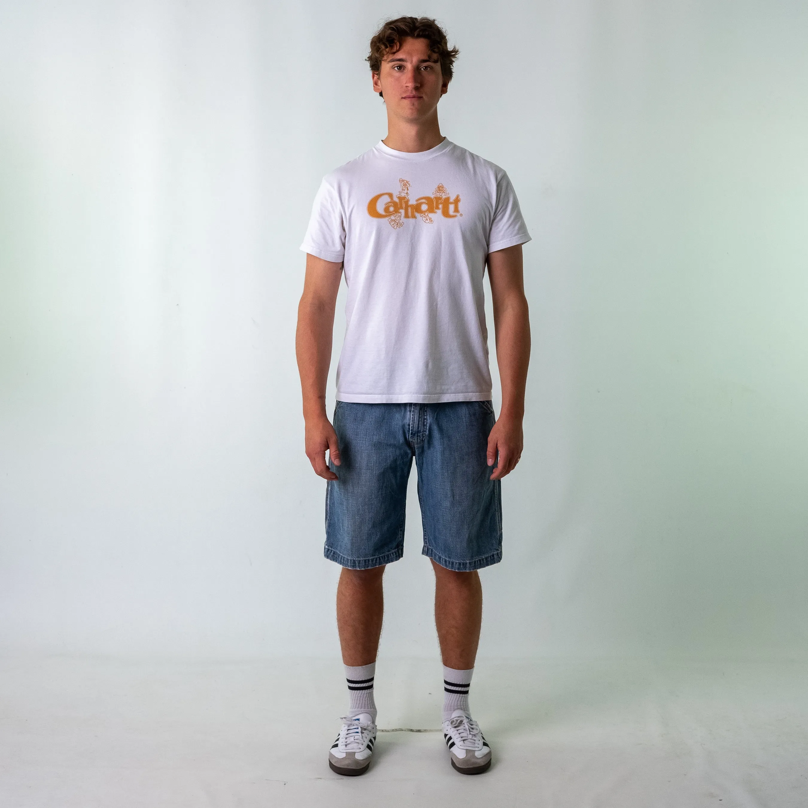 Blue 90s Levi's Denim Carpenter Jorts Shorts (34)