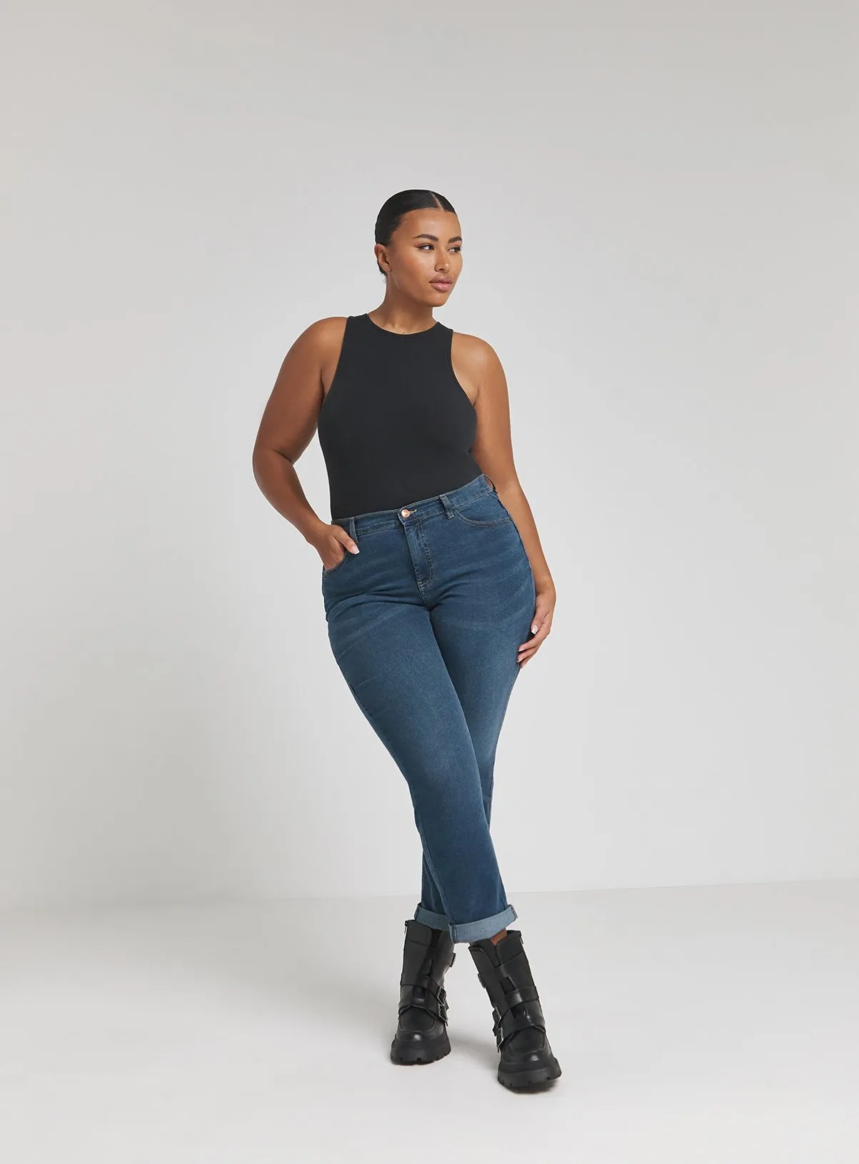 Buy SIMPLY BE 24/7 Mid Vintage Blue Boyfriend Jean 26 | Jeans | Tu
