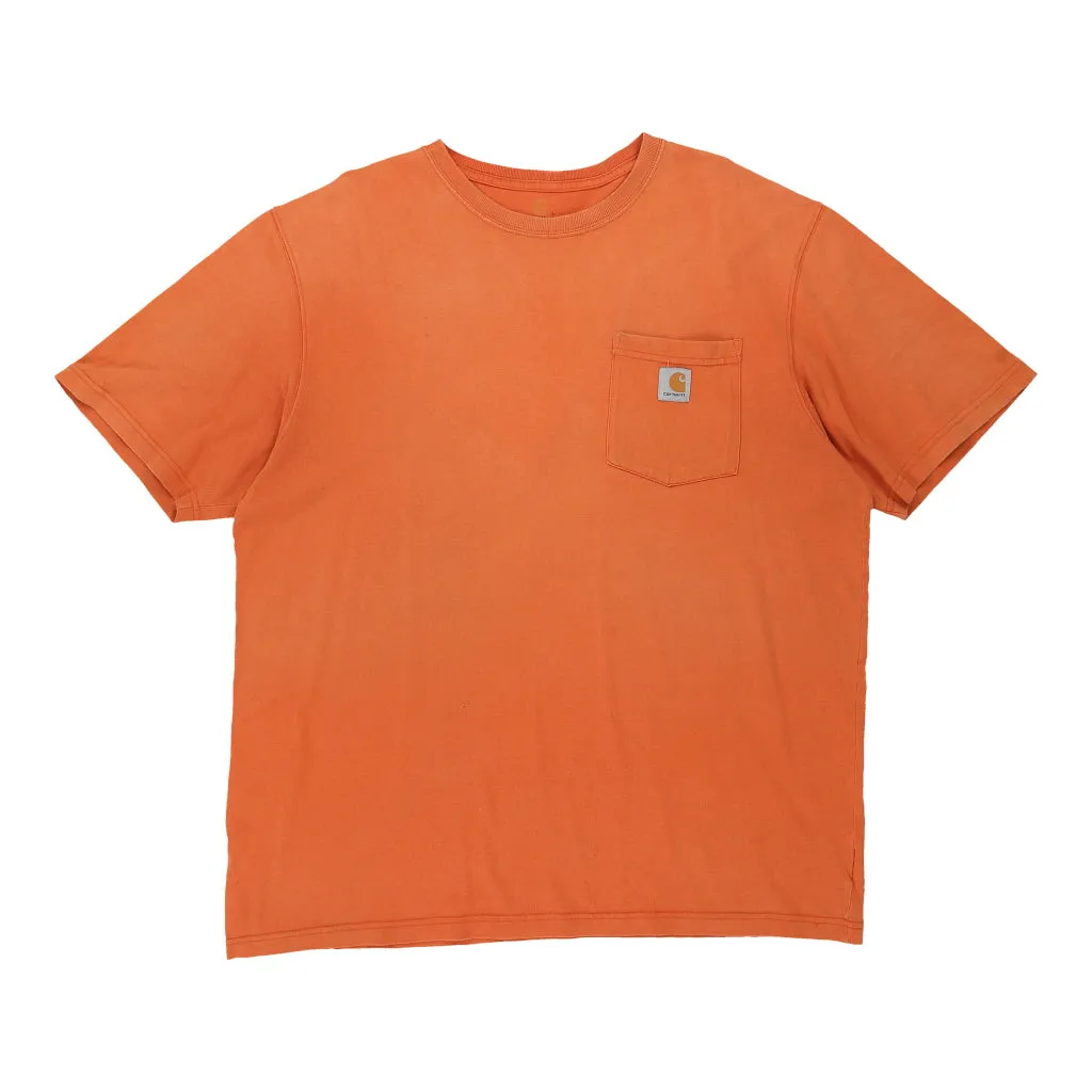 Carhartt T-Shirt - Large Orange Cotton