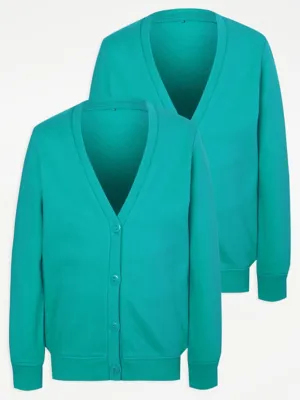 Cobalt Jersey Girls School Cardigan 2 Pack | School | George at ASDA