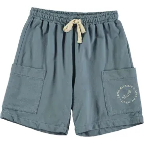 Coco Au Lait Patch Pockets Drawstring Sweatshirt Shorts, Citadel