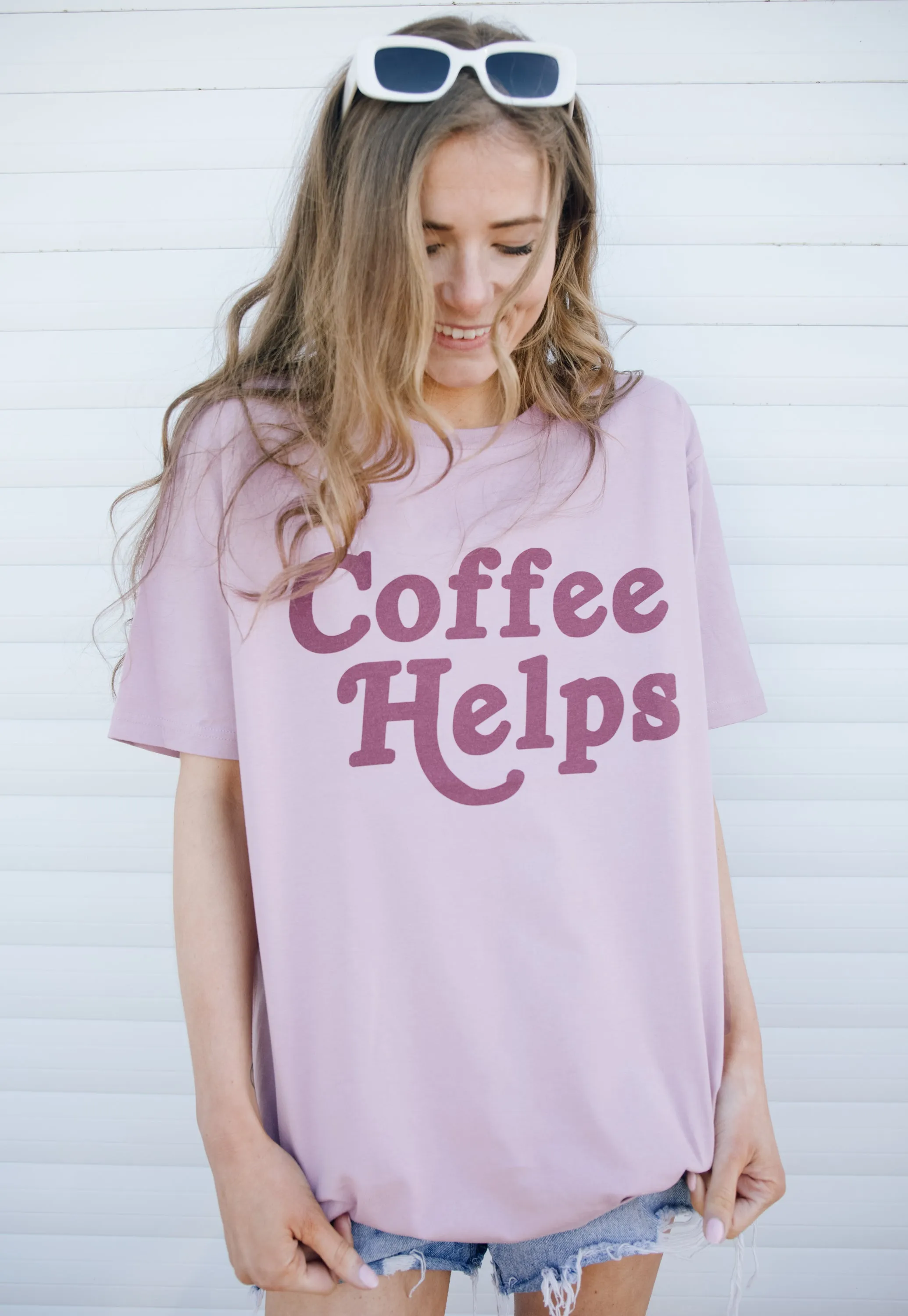 Coffee Helps Women’s Slogan T-Shirt