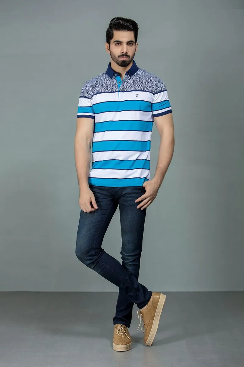 Dark Blue T Shirt Collar HS