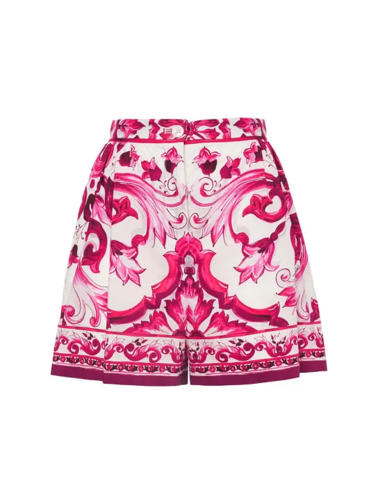 Dolce&Gabbana   Carretto print cotton mini shorts 