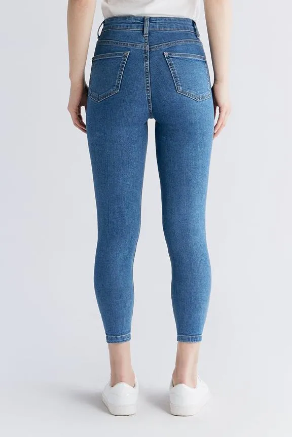 Evermind Jeans Short Leg Skinny Fit Day Sky Blue