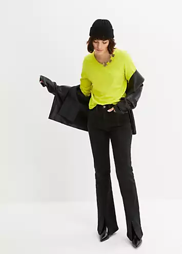 Eyelet Collar Long sleeve Jersey Top by bonprix | Look Again
