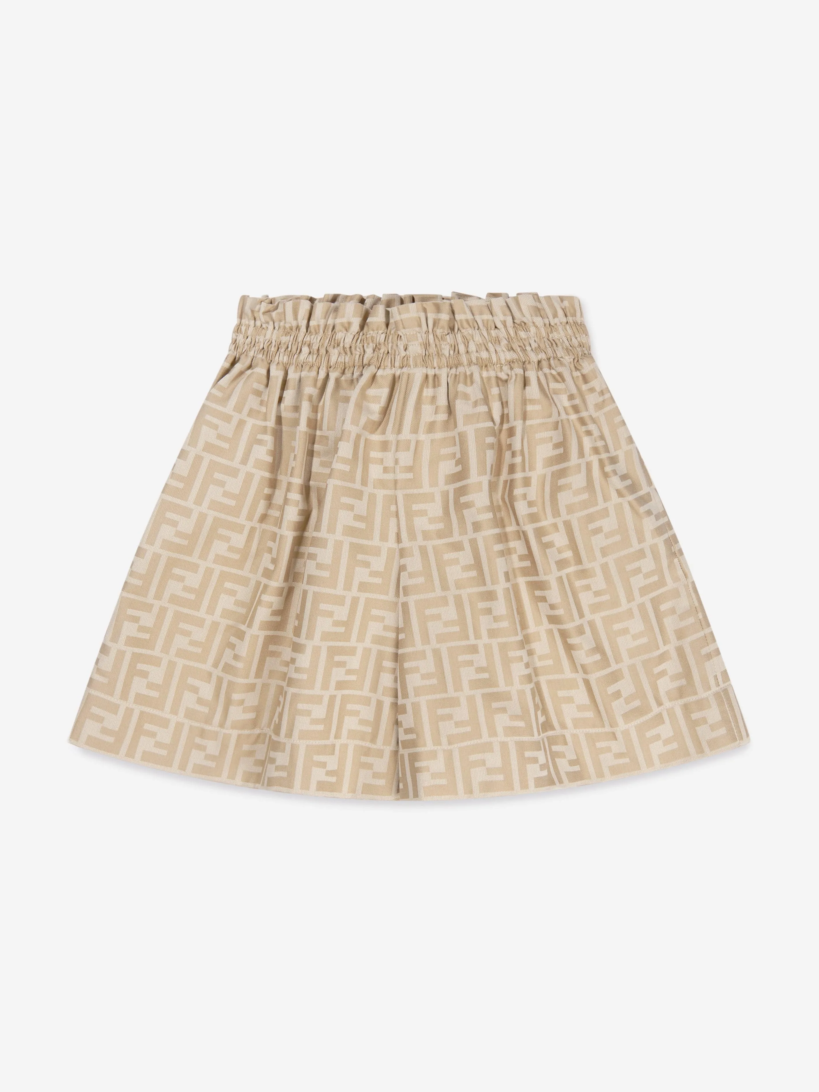 Fendi Kids - Girls FF Logo Shorts in Beige | Childsplay Clothing