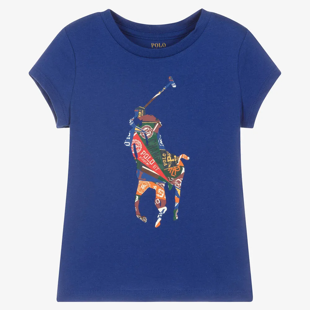 Girls Blue Big Pony T-Shirt