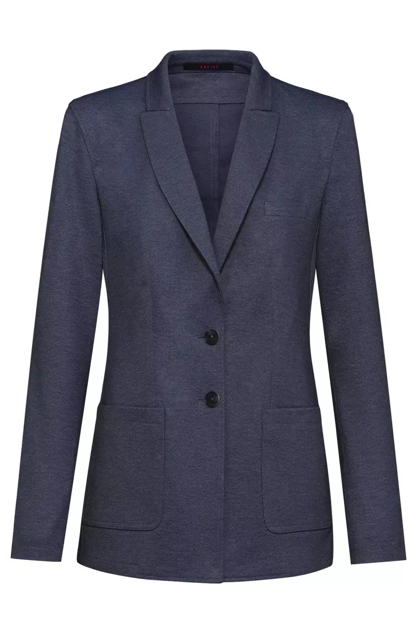 GREIFF Blue Mottled Women's Jersey Long Blazer 50-52