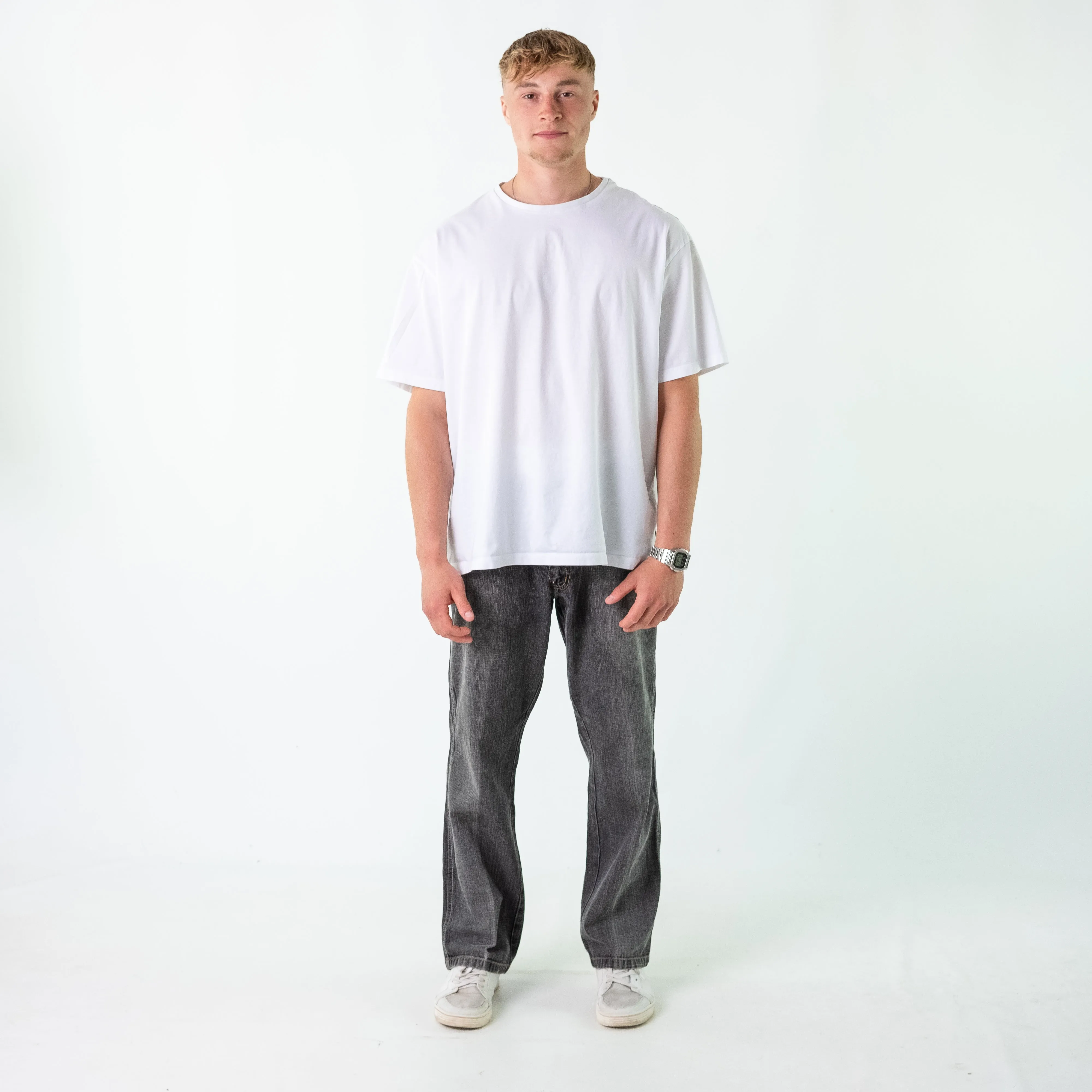 Grey 90s  Dodeca Denim Hip Hop Jeans Baggy Pants (32x32)