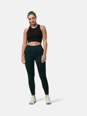 Gym + Coffee Green Womens Lotus Chevron 7/8 Leggings
