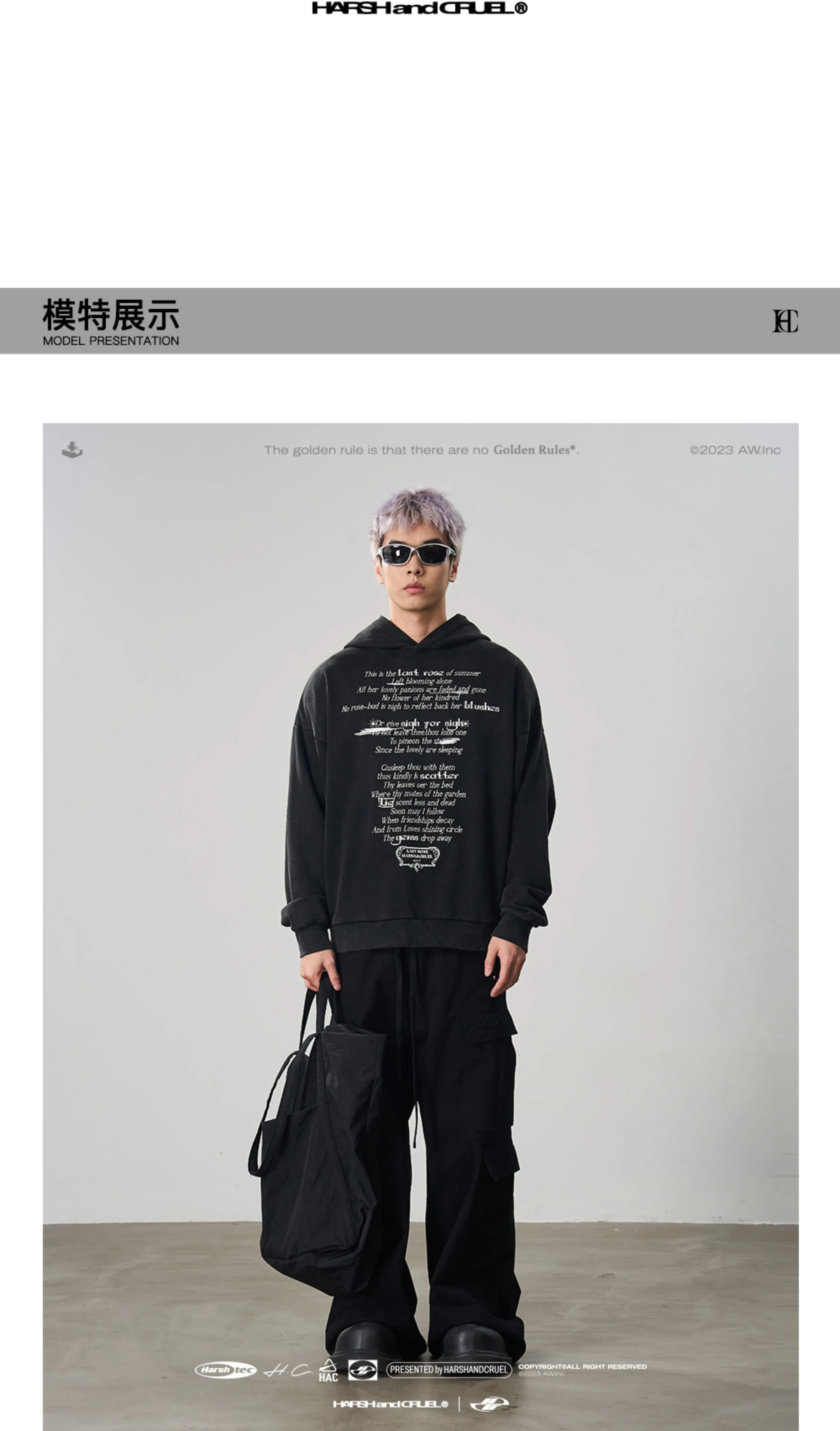 HARSH AND CRUEL  |Unisex Street Style Long Sleeves Cotton Logo Hoodies