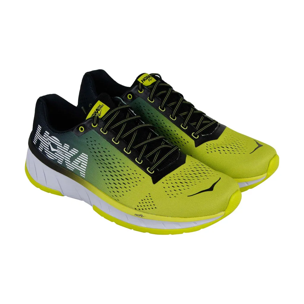 Hoka One One Cavu 1019281 Mens Yellow Canvas Lace Up Athletic Running Shoes