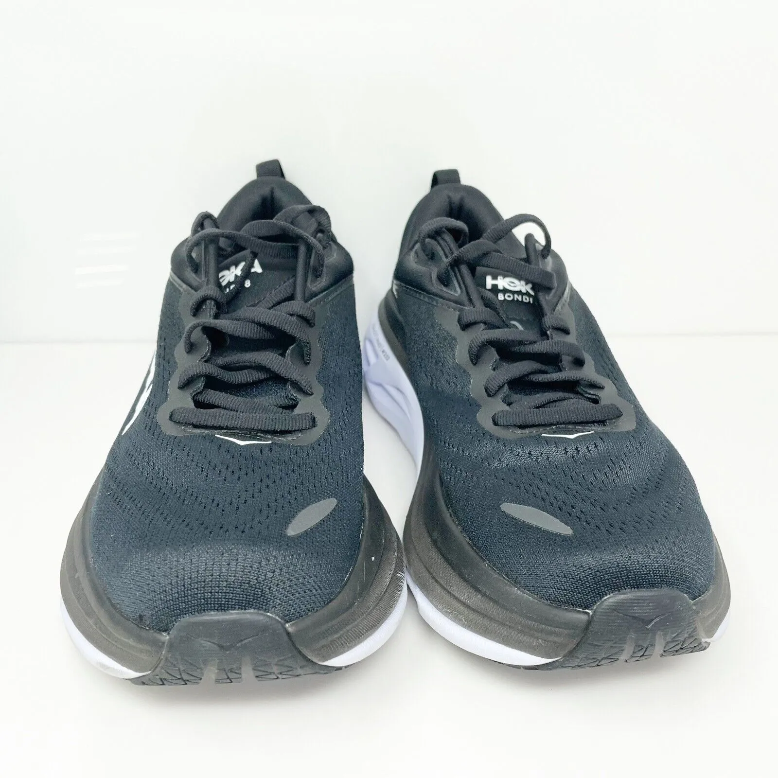 Hoka One One Womens Bondi 8 1127952 BWHT Black Running Shoes Sneakers Size 7.5 B