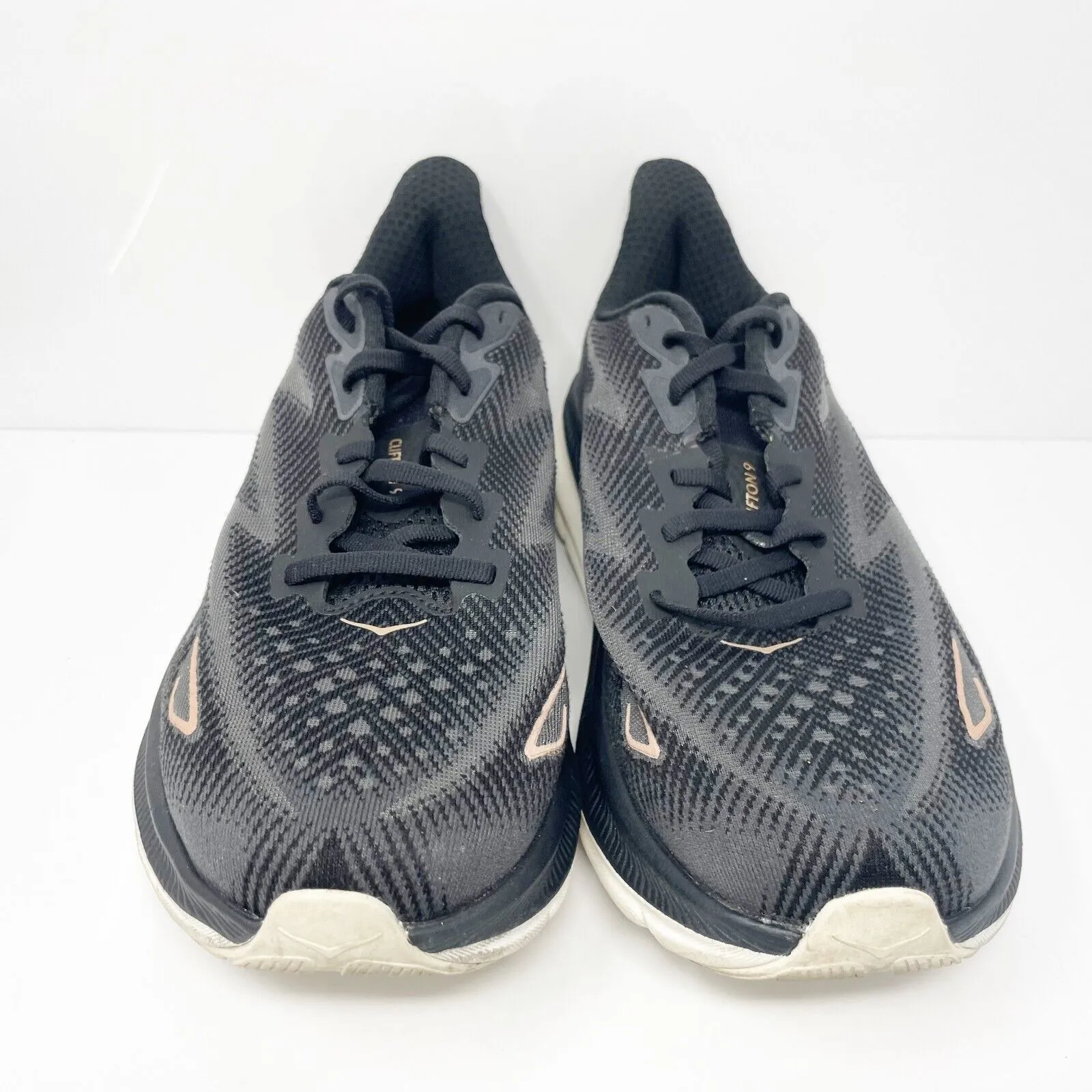 Hoka One One Womens Clifton 9 1132211 BRGL Black Running Shoes Sneakers Sz 9.5 D