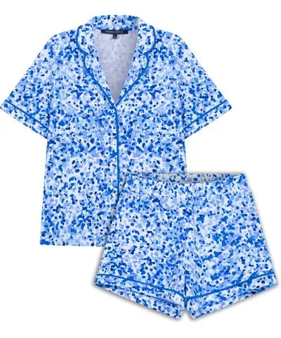 House of Silk Women's Cutie Dots Soft Shorts Pyjama Set Blue