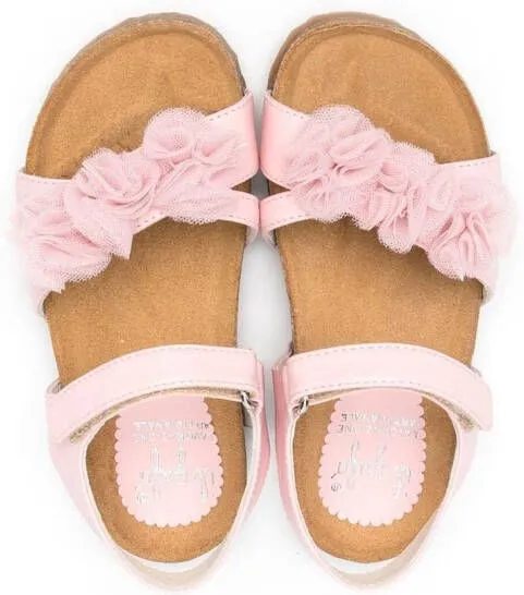 Il Gufo floral-detail open-toe sandals Pink