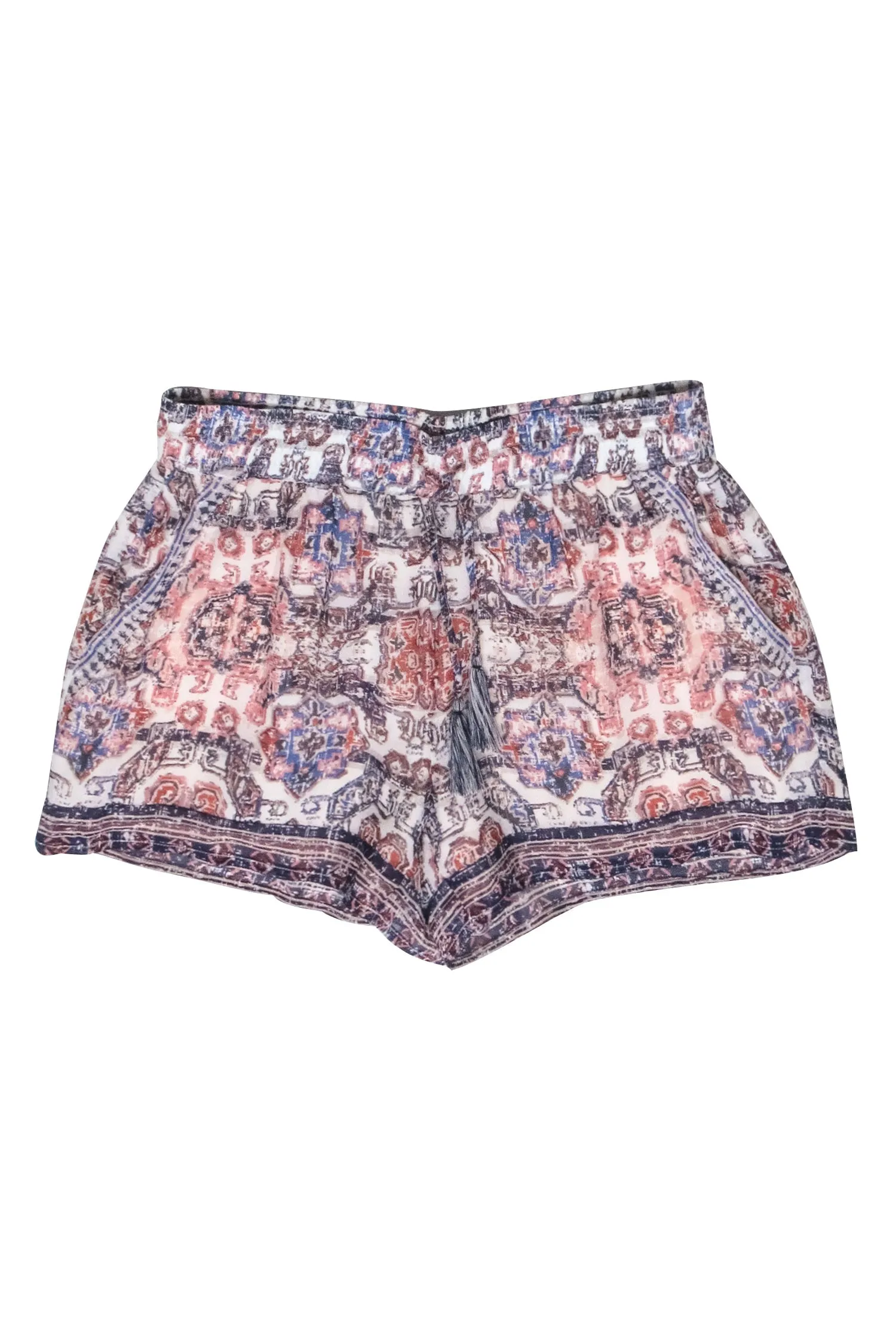 Joie - Blue w/ Rust Boho-Print Shorts Sz S