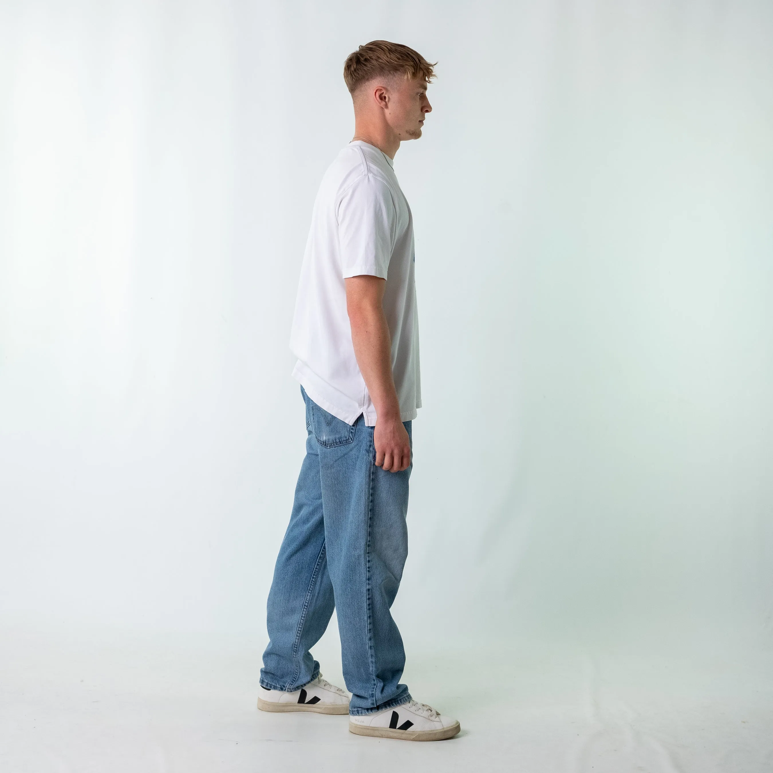 Light Blue 90s Levi's 550 Denim Jeans Baggy Pants (35x32)