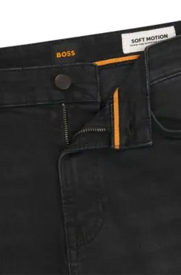 Maine Regular-fit jeans in black soft-motion denim