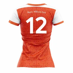 Mc Keever Armagh Camogie Official Numbered Home Jersey - Adult - Orange/White