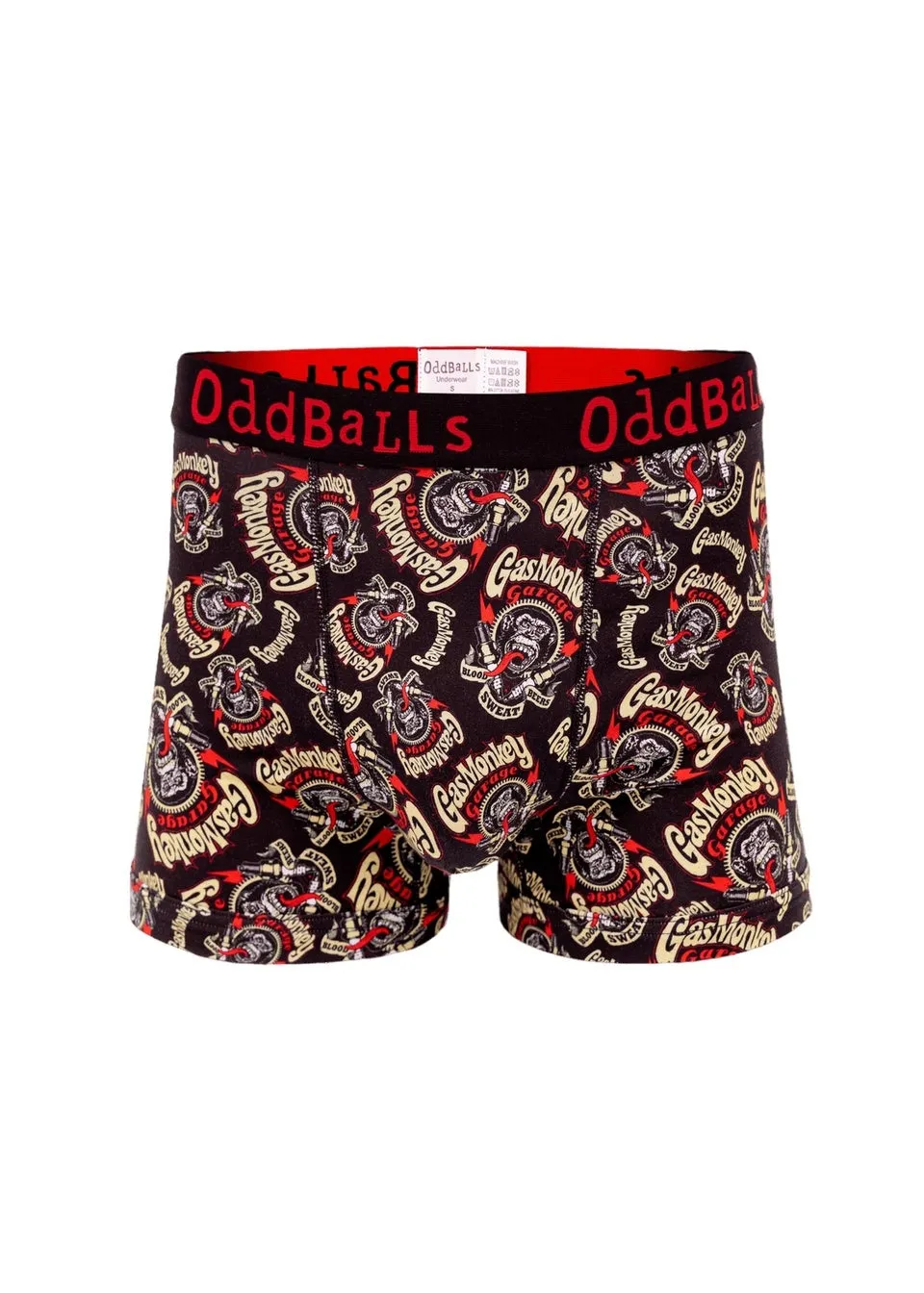 OddBalls Black/Red Gas Monkey Garage Boxer Shorts