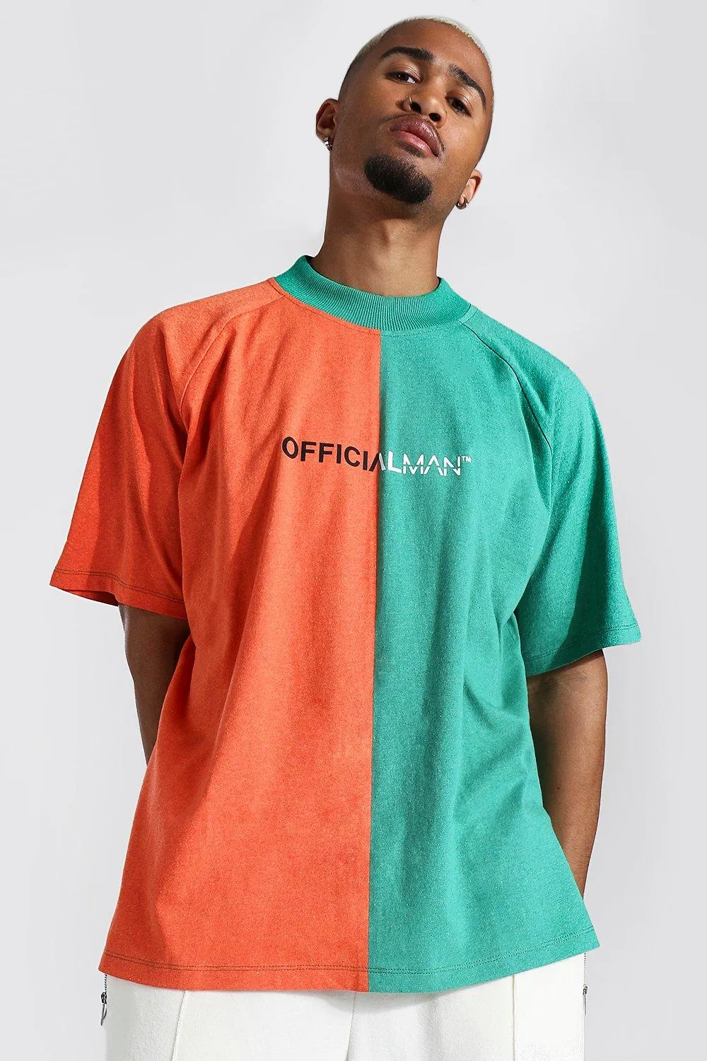 Oversized Man Official Spliced T-shirt
