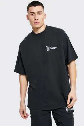 Oversized Nibbled Extended Neck T-shirt