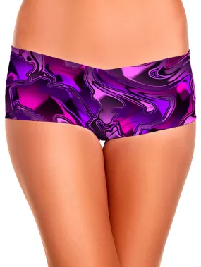 Pink and Purple Chromatic Melt Booty Shorts