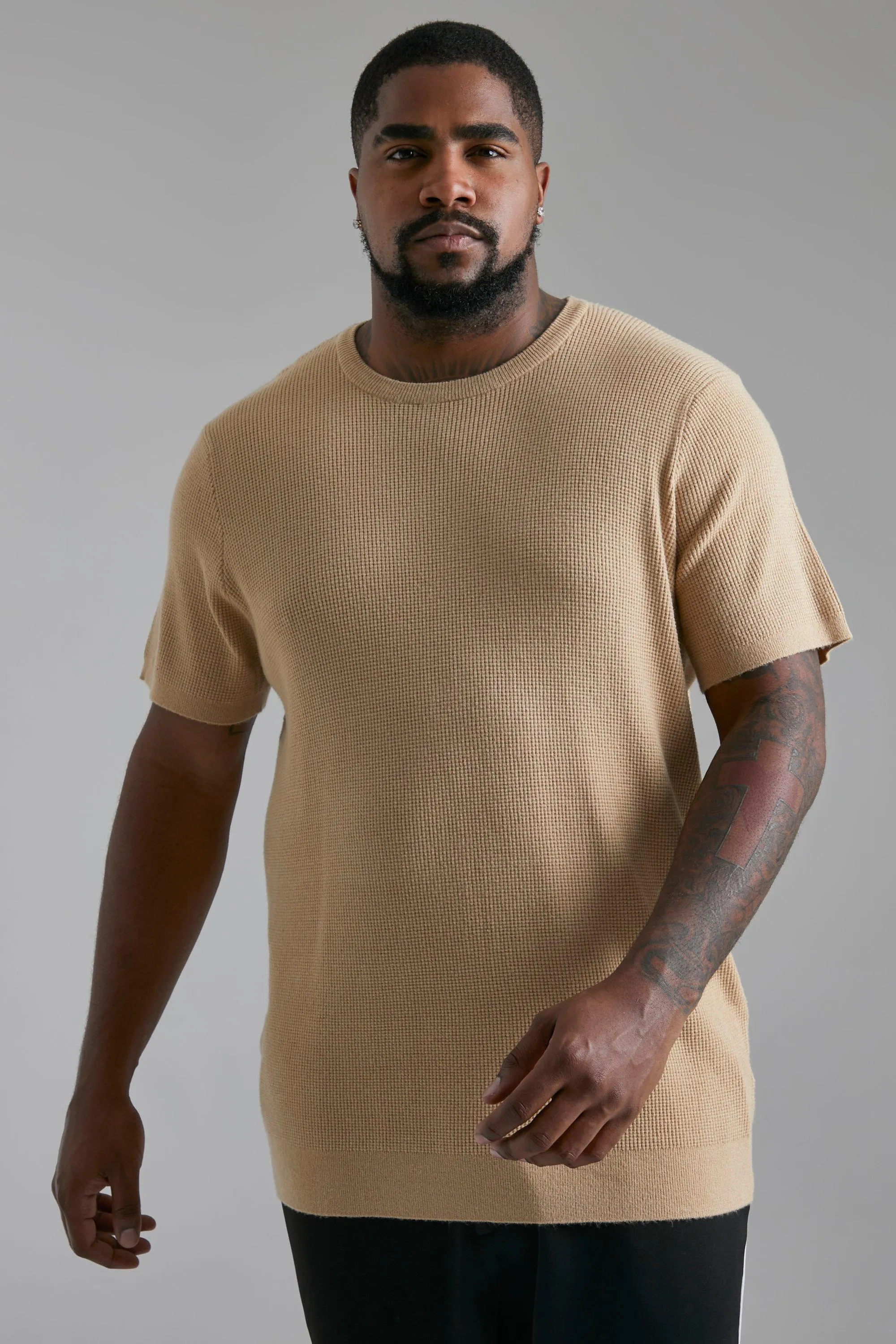 Plus Textured Knitted T-Shirt
