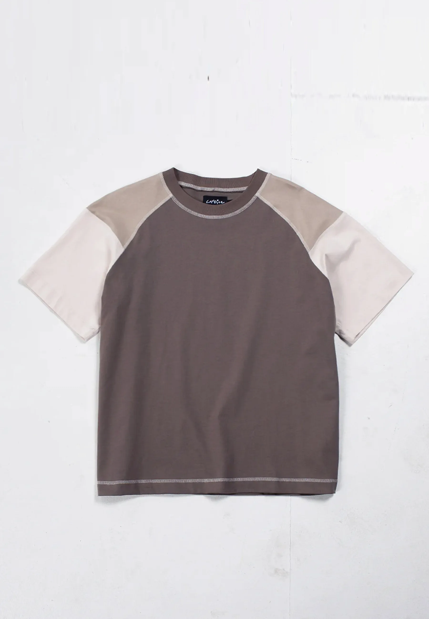 Repair Panelled T-shirt - Brown