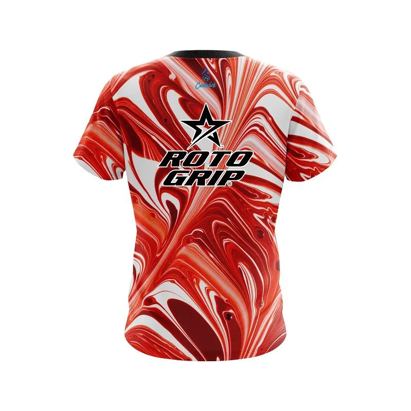 Roto Grip Deep Red And White Liquid Swirls CoolWick Bowling Jersey