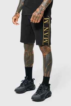Slim Fit Mid Man Mid Length Jersey Shorts | boohooMAN UK