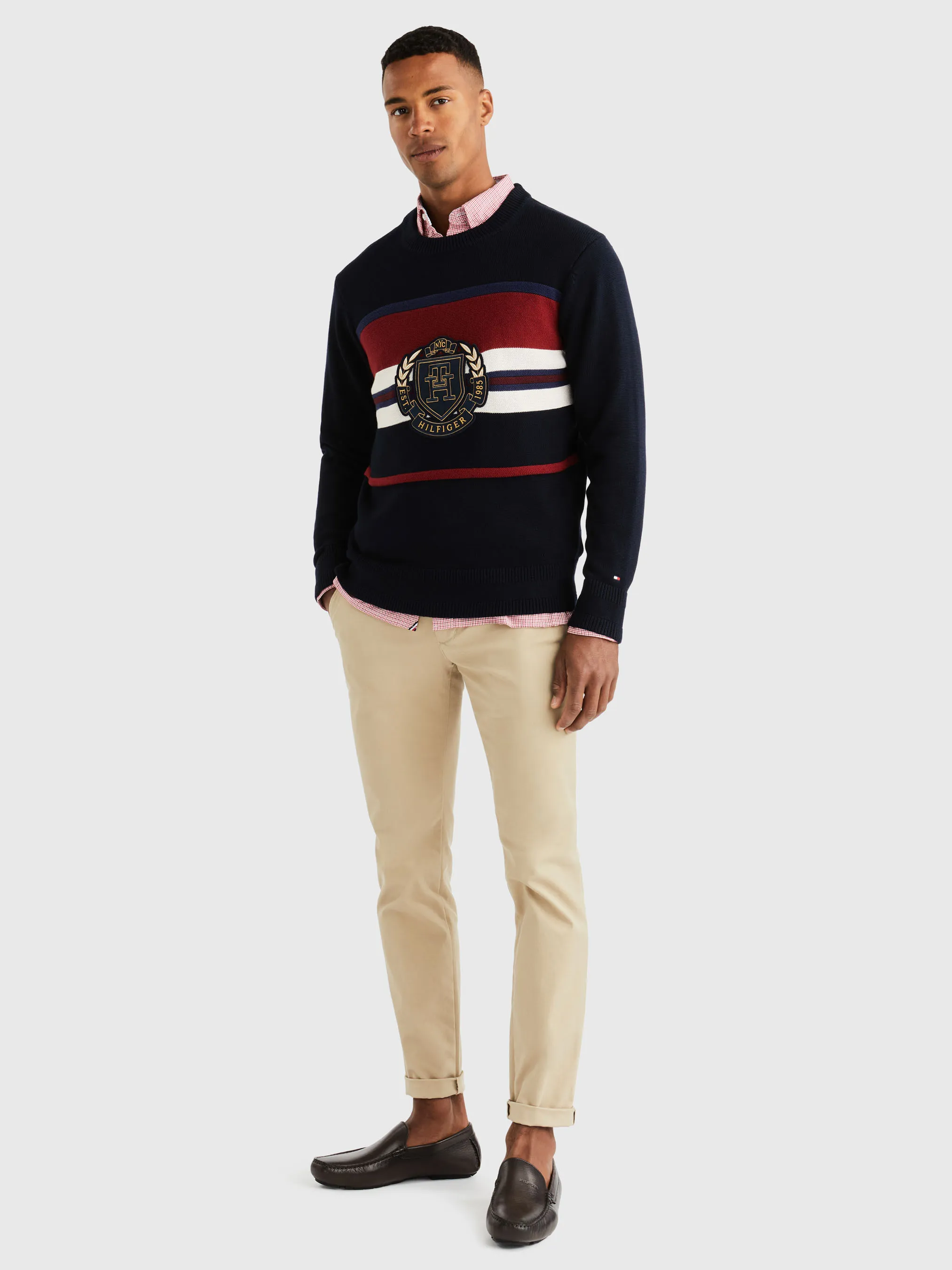 Stripe Crew Neck Relaxed Fit Jumper | Sweatshirts & Hoodies | Tommy Hilfiger