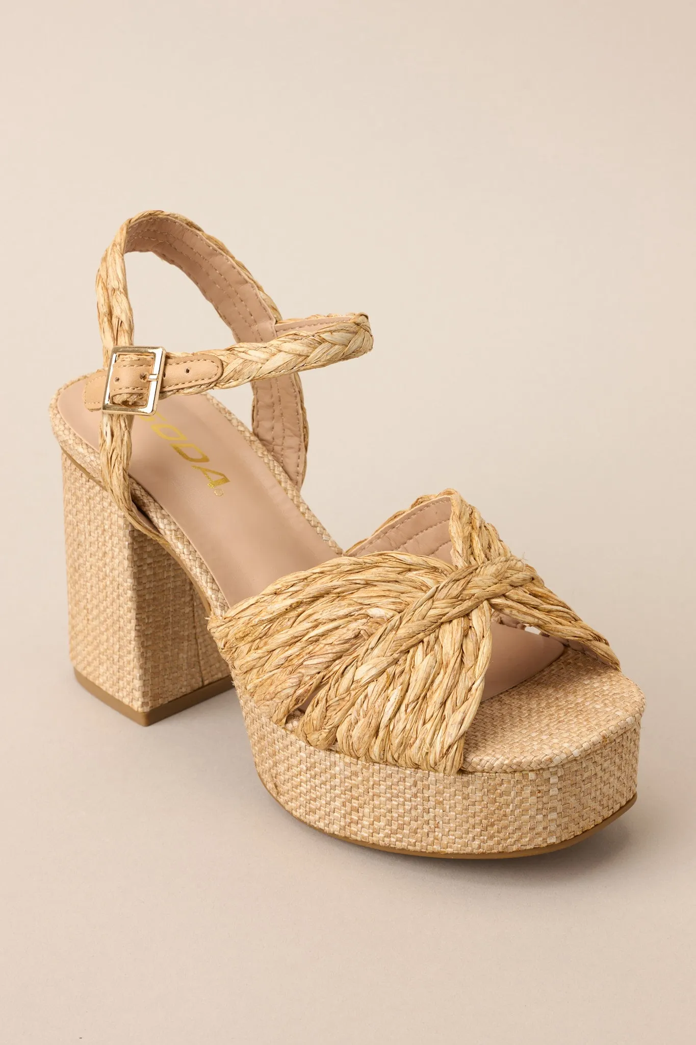 Sunset Steps Natural Espadrille High Heel Platform Sandals (RESTOCK JANUARY)