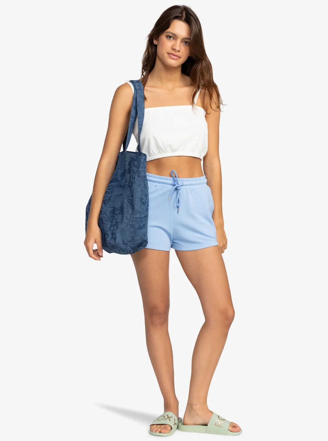 Surfing By Moonlight Elastic Waist Shorts - Bel Air Blue