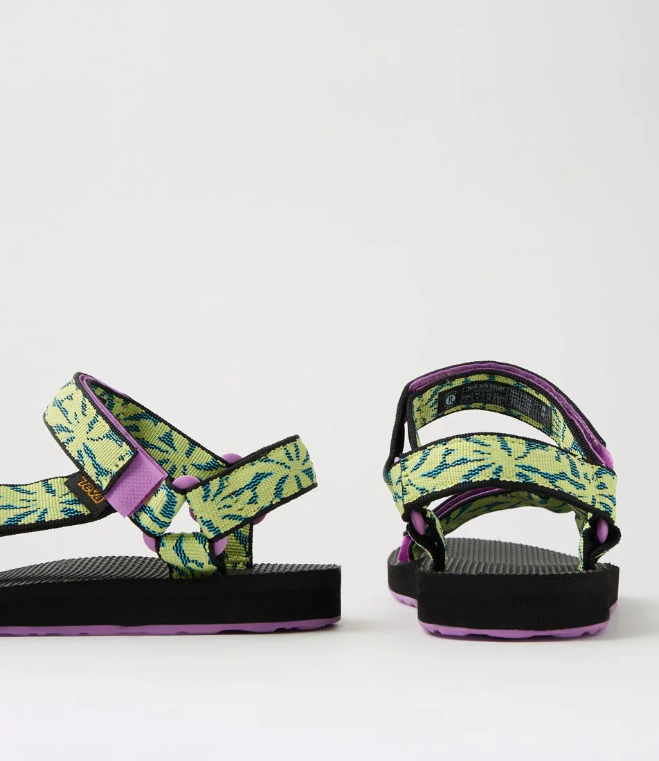 TEVA W Original Univ Beach Floral Wild Lime Fabric Sandals