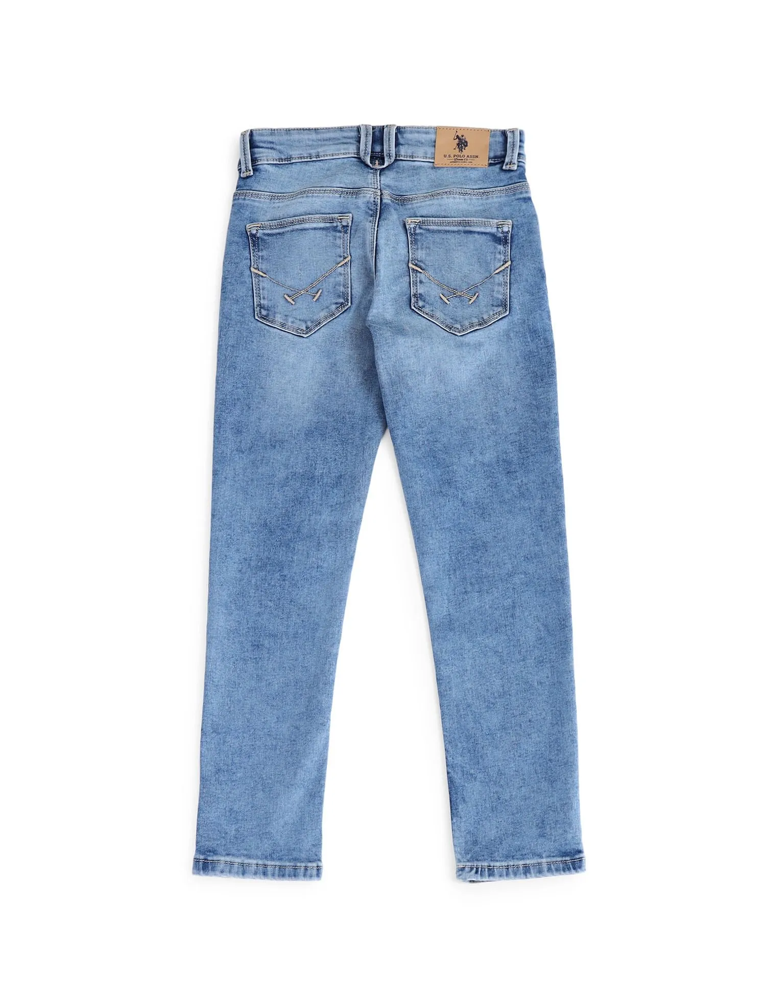 U.S. Polo Assn. Kids Slim Fit Stone Washed Jeans