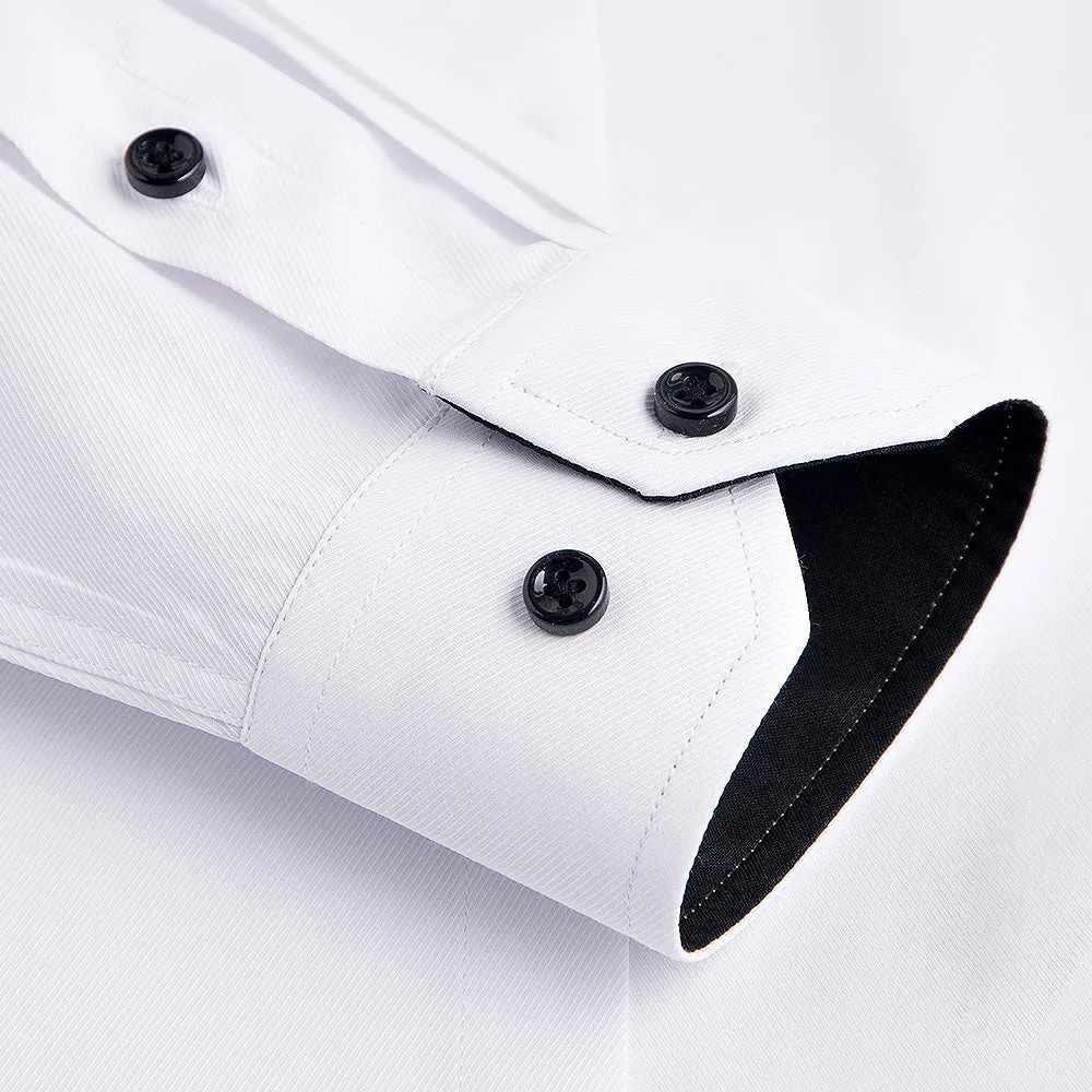 Xituodai Plus Size 8xl Oversized Shirt TurnDown Collar Long Sleeved Twill Solid Business Men Dress Shirts without Front Pocket E