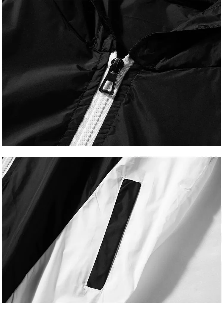 Xituodai Sunscreen Waterproof Casual Mens Jackets Summer Hooded Jacket Thin Windbreaker Skin Coat Outwear